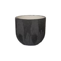 Ficonstone bloempot Cody Burned black 28x25cm.  op=op