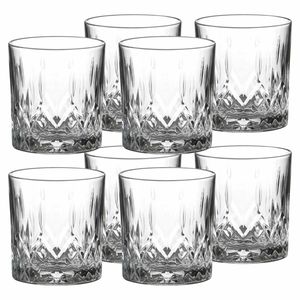 LAV whisky/water/drinkglazen Odin - gedecoreerd glas - 8x stuks - 330 ml