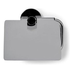 Toiletrolhouder Blue Label Vida | Wandmontage | Met klep | Messing | Chroom glans