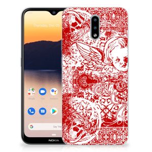 Silicone Back Case Nokia 2.3 Angel Skull Rood