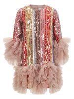 MAISON AVA robe volantée à sequins - Multicolore