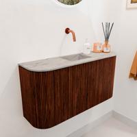 Toiletmeubel Mondiaz Joya Dlux | 83.2 cm | Meubelkleur Ruby | Faye wastafel Glace Wasbak Midden | Zonder kraangat(en)