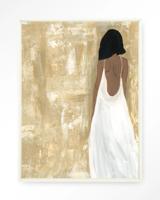 Urban Cotton Wandkleed 'She Opened Her Heart' 80 x 110cm in Floating Frame - off white