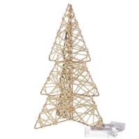 Countryfield?Lichtboompje/kerstboom 3D - 31 cm - goud - metaal - 20 leds - warm wit