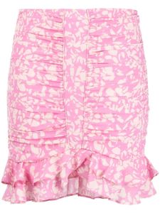 ISABEL MARANT abstract-print ruffled miniskirt - Rose