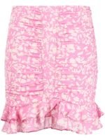 ISABEL MARANT abstract-print ruffled miniskirt - Rose - thumbnail