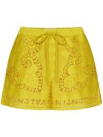 Valentino Garavani short brodé à lien de resserrage - Jaune