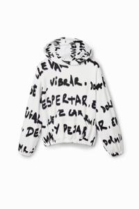 Oversized sweatshirt met all-over Manifesto-tekst - WHITE - S