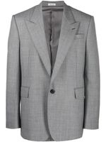 Alexander McQueen blazer en laine à simple boutonnage - Gris