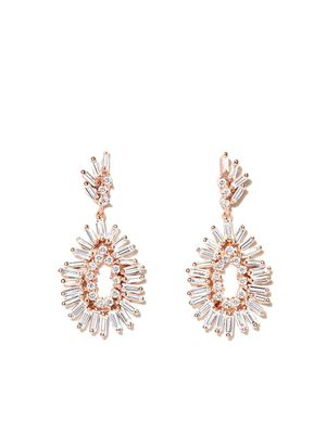 Suzanne Kalan boucles d'oreilles pendantes en or rose 18ct ornées de diamants