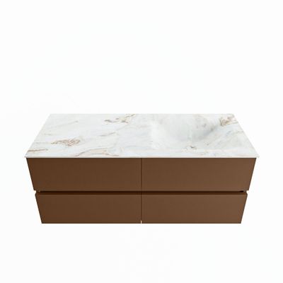 MONDIAZ VICA-DLUX 120cm badmeubel onderkast Rust 4 lades. Inbouw wastafel CLOUD rechts 1 kraangat, kleur Frappe.