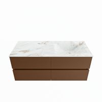 MONDIAZ VICA-DLUX 120cm badmeubel onderkast Rust 4 lades. Inbouw wastafel CLOUD rechts 1 kraangat, kleur Frappe.
