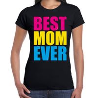 Best mom ever / Beste moeder ooit fun t-shirt zwart dames - thumbnail