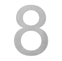 LIROdesign huisnummer 8 RVS - 15,5 cm - per stuk