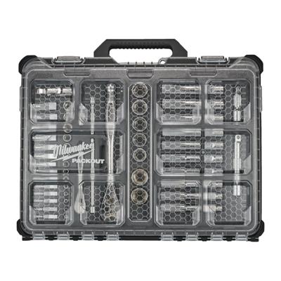 Milwaukee Ratel- en dopsleutelset PACKOUT Metrisch ¼" & ½" (63-delig) - 4932493661