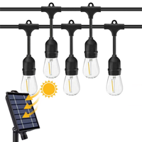 10m Solar LED Prikkabel - IP65 Lichtsnoer Buiten - Lampjes Slinger - inclusief 10x E27 lampen