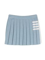 Thom Browne Kids minijupe plissée en laine vierge - Bleu - thumbnail