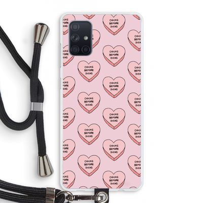 Chicks before dicks: Samsung Galaxy A71 Transparant Hoesje met koord