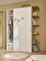 Kast met 2 schuifdeuren + bibliotheek JAPI wit