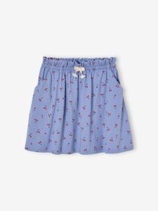 Meisjesrok met print chambrayblauw