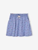Meisjesrok met print chambrayblauw Meisjesrok met print chambrayblauw