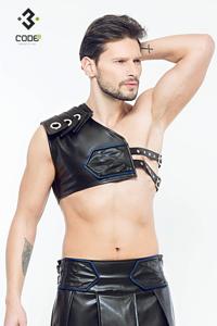 * Code8 by XXX COLLECTION Gladiator Harnas met blauwe bies (XS/S t/m 3XL/4XL)