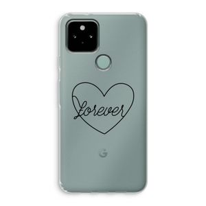 Forever heart black: Google Pixel 5 Transparant Hoesje