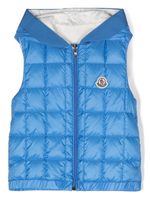 Moncler Enfant gilet matelassé à logo appliqué - Bleu