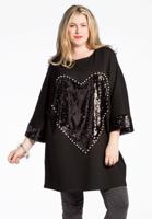 Yoek Tunic heart | Zwart | Maat 50/52