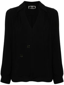 Elisabetta Franchi blouse à logo - Noir