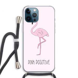 Pink positive: iPhone 12 Pro Max Transparant Hoesje met koord