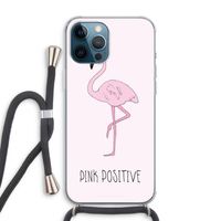 Pink positive: iPhone 12 Pro Max Transparant Hoesje met koord