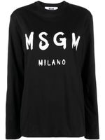 MSGM t-shirt en coton à logo imprimé - Noir - thumbnail