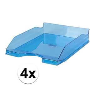 4 Stuks brievenbakjes transparant blauw A4 formaat