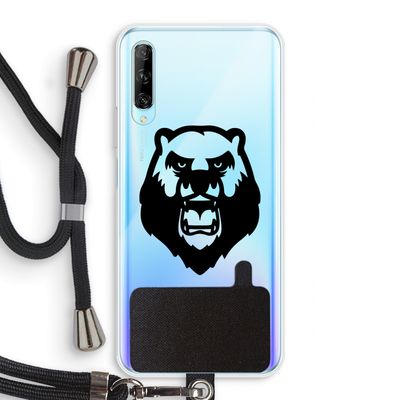 Angry Bear (black): Huawei P Smart Pro Transparant Hoesje met koord