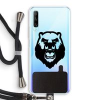 Angry Bear (black): Huawei P Smart Pro Transparant Hoesje met koord