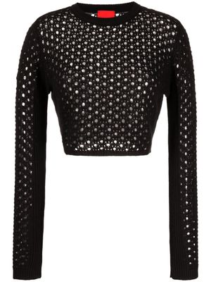 Cashmere In Love pull Ria en crochet - Noir
