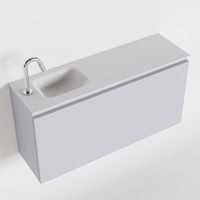 Toiletmeubel Mondiaz Olan | 100 cm | Meubelkleur Cale | Lex wastafel Talc Links | 1 kraangat