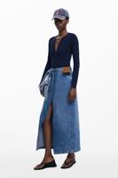 Lange denim jurk Botter - BLUE - S Lange denim jurk Botter - BLUE - S