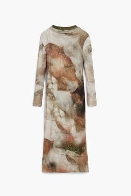 Jurk met schoorsteenkraag - BROWN - M