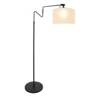 Steinhauer Staande leeslamp Linstrom met wit linnen kap 3733ZW