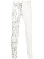 Purple Brand pantalon en velours côtelé à motif cachemire - Blanc