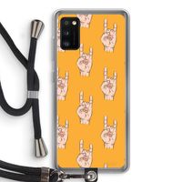 Rock: Samsung Galaxy A41 Transparant Hoesje met koord