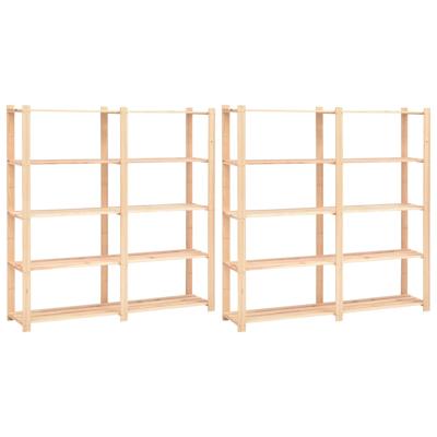 Opbergrekken 5-laags 2 st 170x38x170 cm grenenhout 500 kg