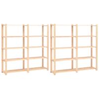 Opbergrekken 5-laags 2 st 170x38x170 cm grenenhout 500 kg