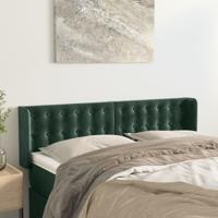 Hoofdbord met randen 147x16x78/88 cm fluweel donkergroen