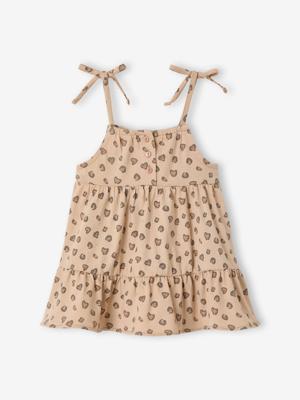 Jurk baby meisjes bretels biologisch katoen beige