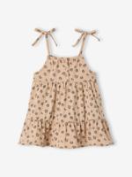 Jurk baby meisjes bretels biologisch katoen beige