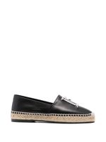 DSQUARED2 espadrilles en cuir à plaque logo - Noir