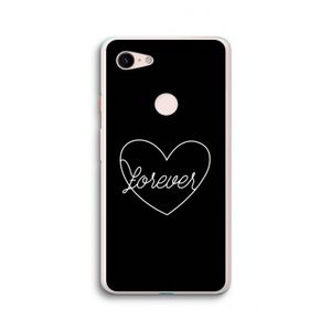 Forever heart black: Google Pixel 3 XL Transparant Hoesje